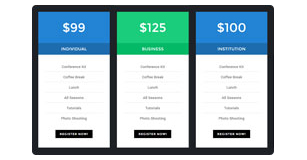 pricing tables - Brando Responsive and Multipurpose OnePage WordPress Theme