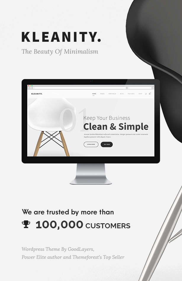 screen 1 - Kleanity - Minimalist WordPress Theme / Creative Portfolio