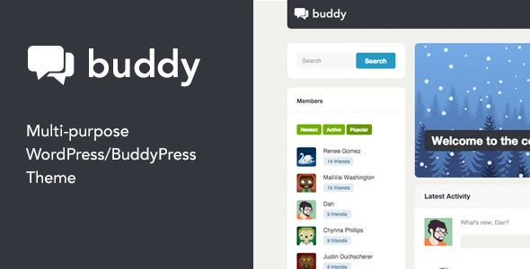 01 Buddy.  large preview - Buddy: Simple WordPress & BuddyPress Theme