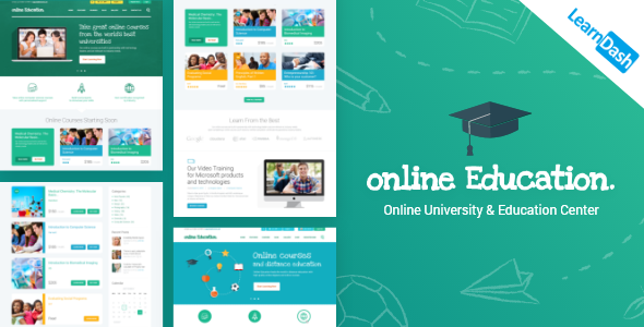 01 Education.  large preview - Education Center | LMS Online University & School Courses Studying WordPress Theme