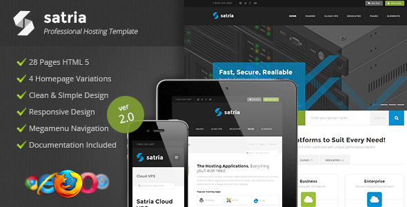 01 Satria preview.  large preview - Satria - Professional Hosting HTML5 Template