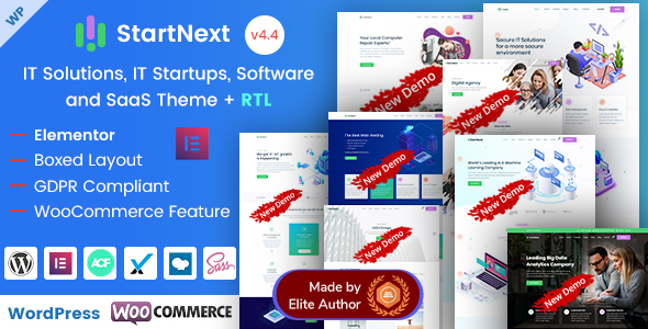 01 startnext large preview.  large preview - StartNext - Elementor IT & Business Startup WP Theme