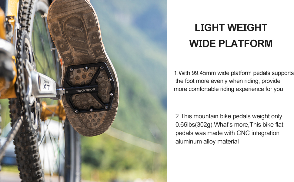 148ffed8 fd03 4177 b25f 888a91fd901b.  CR0,0,970,600 PT0 SX970 V1    - ROCKBROS Mountain Bike Pedals MTB Pedals Bicycle Flat Pedals Aluminum 9/16" Sealed Bearing Lightweight Platform for Road Mountain BMX MTB Bike