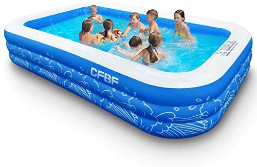 1636543371 41fvjVbVUOL. AC  - CFBF Inflatable Pool, 120" x 72" x 22" Full-Sized Family Inflatable Swimming Pool , Above Ground Blow up Pool for Kids, Adults, Toddlers, Outdoor, Garden, Backyard (Above 3 Years Old)
