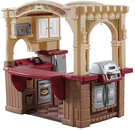 1638103736 51g7CIZonTS. AC  462x445 - Step2 Grand Walk-In Kitchen & Grill | Large Kids Kitchen Playset Toy | Play Kitchen with 103-Pc Play Kitchen Accessories Set Included, Brown/Tan/Maroon (821400)