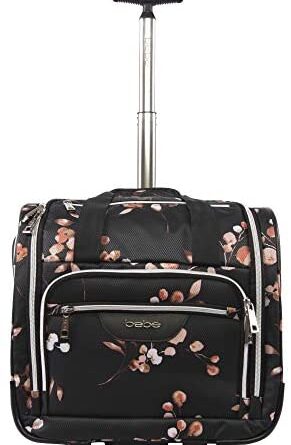 41c89PB17L. AC  291x445 - BEBE Women's Valentina-Wheeled Under The Seat Carry-on Bag, Floral Branch, One Size