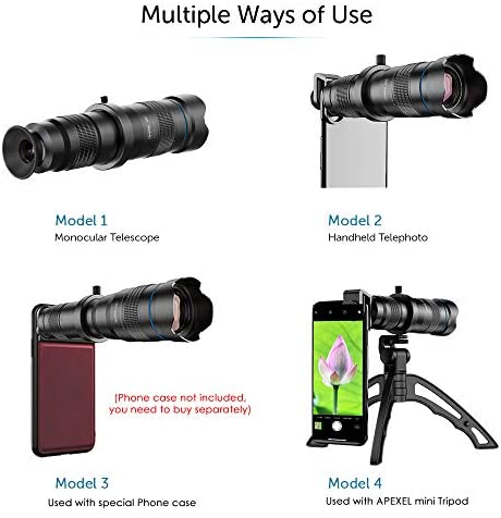 41qZ5RkuiqL. AC  - Apexel High Power 36X HD Telephoto Lens with Phone Tripod for iPhone Samsung Pixel One Plus Huawei Lens Attachment