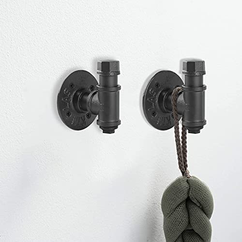 41xhU8khfoS. AC  - 3 Pack Industrial Pipe Hooks Heavy Duty Iron Pipe Wall Mounted Rustic Clothes Towel Holder Vintage Hook Rack for Home Office