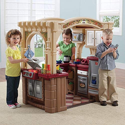 511Ru+E+98L. AC  - Step2 Grand Walk-In Kitchen & Grill | Large Kids Kitchen Playset Toy | Play Kitchen with 103-Pc Play Kitchen Accessories Set Included, Brown/Tan/Maroon (821400)