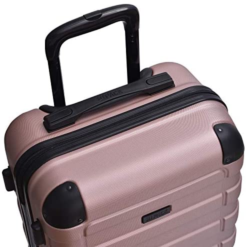 512h8Bk72GL. AC  - Hipack Prime Suitcases Hardside Luggage with Spinner Wheels, Rose Gold, 3-Piece Set (20/24/28)