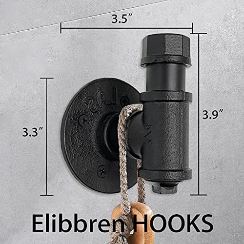 512iWHH4NXS. AC  - 3 Pack Industrial Pipe Hooks Heavy Duty Iron Pipe Wall Mounted Rustic Clothes Towel Holder Vintage Hook Rack for Home Office