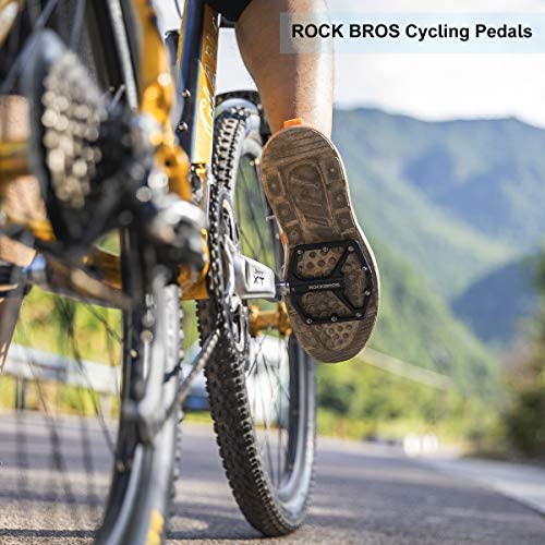 51UtFbTMaVL. AC  - ROCKBROS Mountain Bike Pedals MTB Pedals Bicycle Flat Pedals Aluminum 9/16" Sealed Bearing Lightweight Platform for Road Mountain BMX MTB Bike