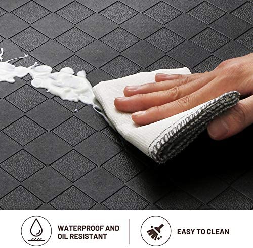 51W7Y3oYg6L. AC  - HappyTrends Kitchen Floor Mat Cushioned Anti-Fatigue Kitchen Rug,17.3"x 28",Thick Waterproof Non-Slip Kitchen Mats and Rugs Heavy Duty Ergonomic Comfort Rug for Kitchen,Floor,Office,Sink,Laundry,Black