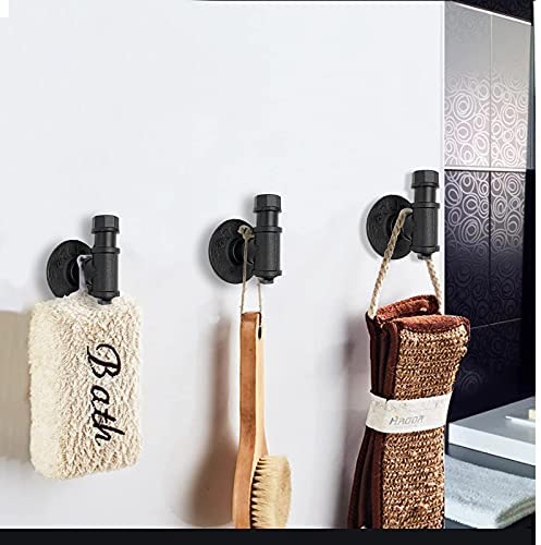 51zZqcoYxoL. AC  - 3 Pack Industrial Pipe Hooks Heavy Duty Iron Pipe Wall Mounted Rustic Clothes Towel Holder Vintage Hook Rack for Home Office