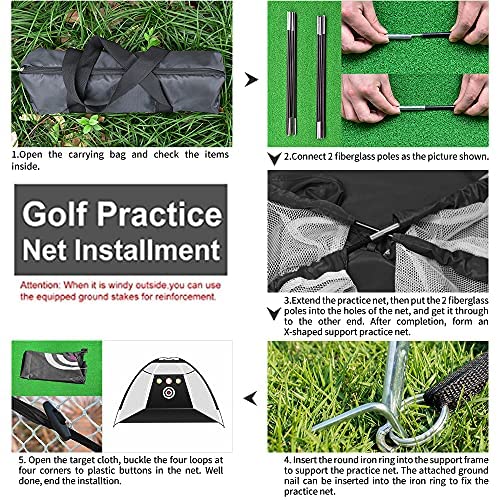 617iJe10SZS. AC  - TNZMART Golf Net for Backyard Driving High Impact Golf Hitting Net Golf Practice Net with Target and Carrying Bag