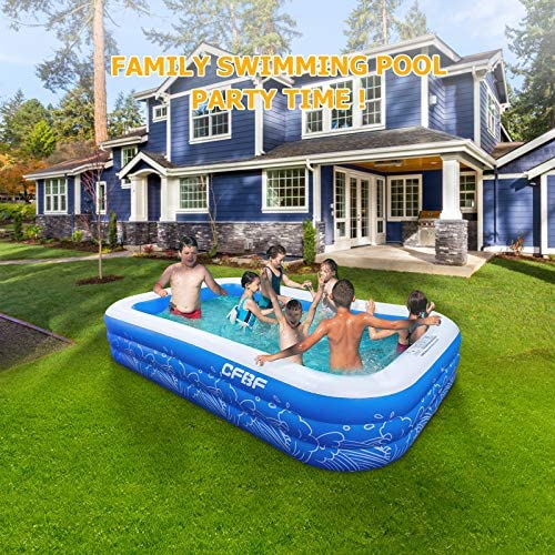 61bT0zvaA+L. AC  - CFBF Inflatable Pool, 120" x 72" x 22" Full-Sized Family Inflatable Swimming Pool , Above Ground Blow up Pool for Kids, Adults, Toddlers, Outdoor, Garden, Backyard (Above 3 Years Old)
