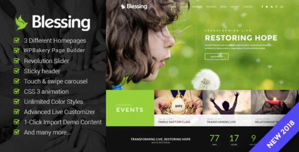 blessing.  large preview - Blessing | Responsive WordPress Theme for Church Websites