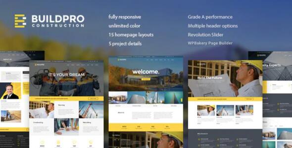 buildpro.  large preview - BuildPro - Business, Building & Construction WordPress Theme