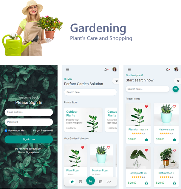 gardenshop themeforest mobile app - Oneuiux Creative Multipurpose Mobile App UI UX HTML Template