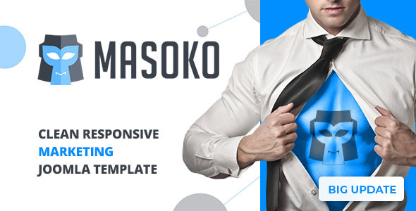 masoko2 preview.  large preview - Masoko - Clean Responsive Marketing Joomla Theme