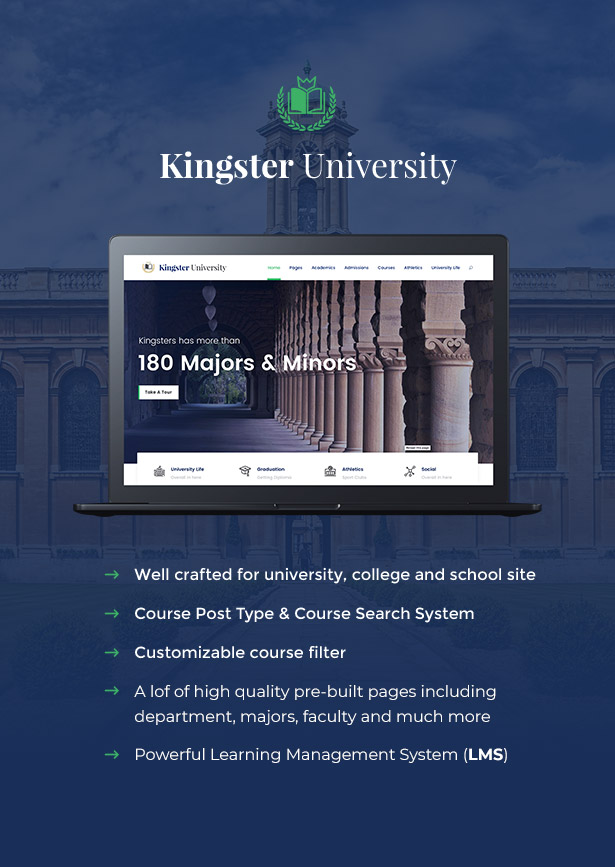 screen 1 - Kingster - LMS Education For University, College and School