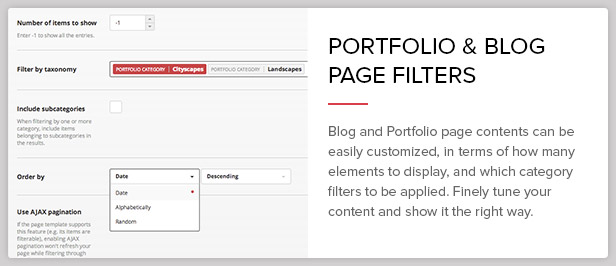 standard page filter - One - The Creative Multipurpose Portfolio theme