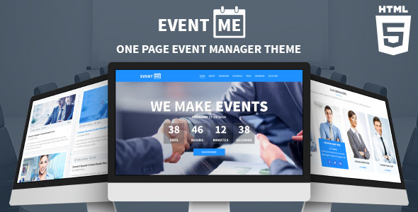 00 cover eventme.  large preview - imEvent - Conference Landing Page HTML Template