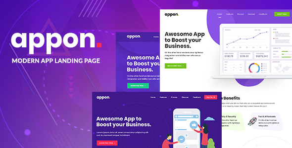 01 appon.  large preview - Appon - App & SaaS Software Theme