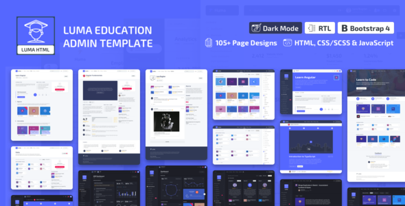 01 luma education admin template.  large preview - Luma - Education HTML Learning Management System Admin Template