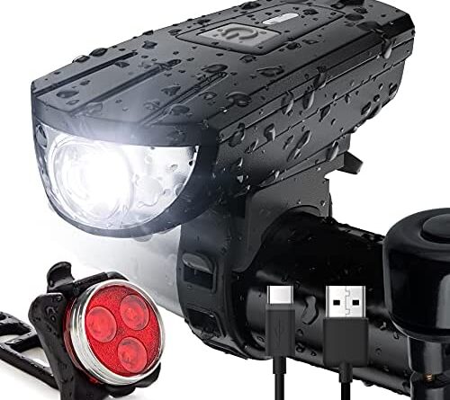 1638365030 518LtRk9eHS. AC  500x445 - Vont Rechargeable Bike Light Set, Bicycle Light, Instant Install Without Tools, Fits All Bikes - 3 Modes, Bike Lights Front and Back Illumination - Waterproof, Lightweight, Durable