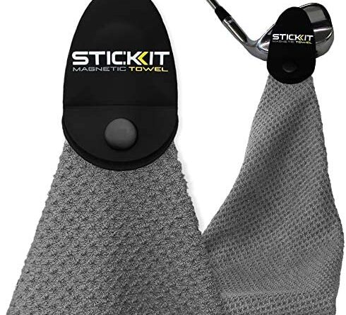 1638884983 515LTt2qslL. AC  490x445 - STICKIT Magnetic Towel, Gray | Top-Tier Microfiber Golf Towel with Deep Waffle Pockets | Industrial Strength Magnet for Strong Hold to Golf Carts or Clubs