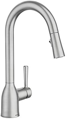 1639257138 31zUNSke7uL. AC  - Moen 87233SRS Adler One-Handle High Arc Pulldown Kitchen Faucet with Power Clean, Spot Resist Stainless