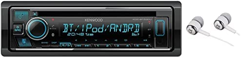 1639430958 31XOu9TEYwL. AC  - Kenwood Single DIN Bluetooth CD/AM/FM USB Auxiliary Input Car Stereo Receiver w/ Dual Phone Connection, Pandora/Spotify/iHeartRadio, Apple iPhone and Android Control with ALPHASONIK EARBUDS
