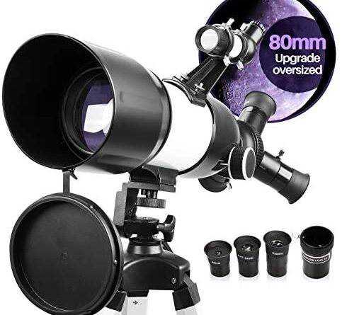 1639561592 519QoABE1KL. AC  483x445 - Telescope for Adults & Kids Monocular Refractor Telescope for Astronomy Beginners Professional 400mm 80mm with Tripod & Smartphone Adapter