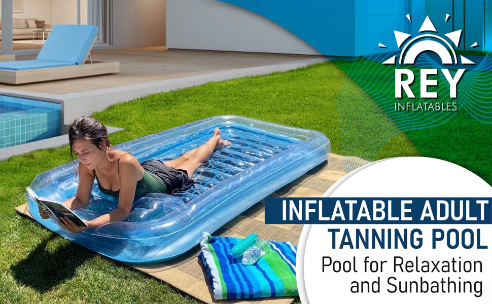 31f5fab7 3361 4278 ba37 f553a4451076.  CR0,0,2000,1237 PT0 SX970 V1    - Inflatable Adult Tanning Pool I Suntan Tub – Outdoor Lounge Pool I Adult Kiddie Blow Up Pool I Blowup One Person Personal Pool for Relaxation and Sunbathing