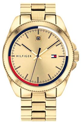 41Umo9HVAYL. AC  - Tommy Hilfiger Men's Quartz Stainless Steel and Bracelet Casual Watch, Color: Gold (Model: 1791686)