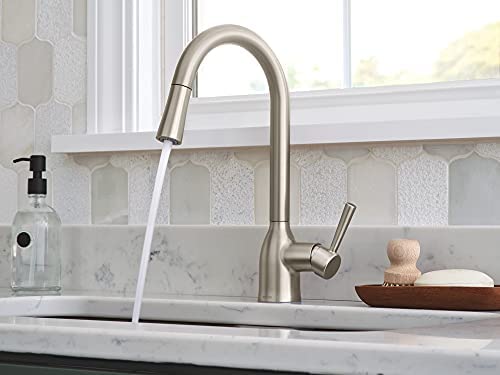 41vBtDAlZ9L. AC  - Moen 87233SRS Adler One-Handle High Arc Pulldown Kitchen Faucet with Power Clean, Spot Resist Stainless