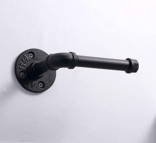 41xzTHcVqbL. AC  - Industrial Style Toilet Paper Holder Vintage Metal Iron Pipe Wall Mounted Towel Rack Roll Holder for Bathroom Kitchen Bedroom,Rust Free ,Matte Black
