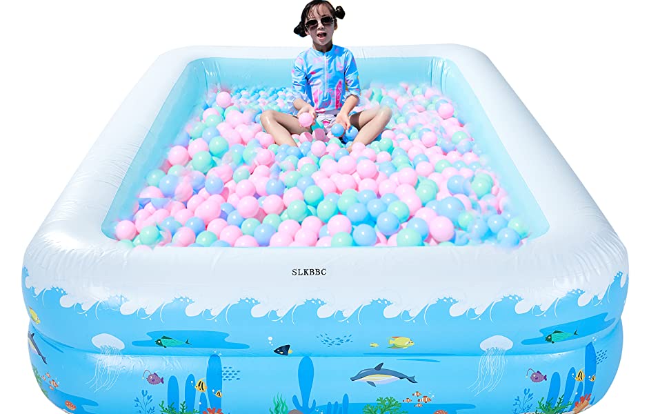 47d67e16 138d 467b 990a cecb5a62b371.  CR0,24,1600,990 PT0 SX970 V1    - Inflatable Swimming Pool, Full Sized Rectangle Family Large Deep Durable Pool for Backyard ,Garden, Swimming Pools Above Ground Outdoor for Adult, Kids, Size 103" x 69" x 20"