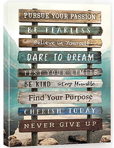 510F0KlFC5L. AC  - Inspirational Wall Art for Office Motivational Canvas Prints Framed Motivational Wall Art for Bedroom Bathroom Living room Farmhouse Style Positive Quotes Wall Decor for Office 12x16 in