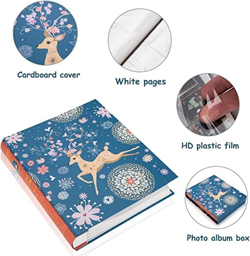 5145IExIzsL. AC  - AIOR 4x6 Photo Albums Book - 200 Pockets Two Pictures Per Page Unique Family Memory Birthday Souvenir Kids Christmas Gift Printed Cover Disney Deer Design