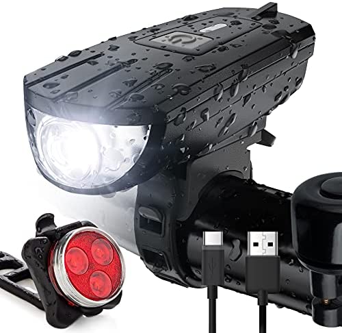 518LtRk9eHS. AC  - Vont Rechargeable Bike Light Set, Bicycle Light, Instant Install Without Tools, Fits All Bikes - 3 Modes, Bike Lights Front and Back Illumination - Waterproof, Lightweight, Durable