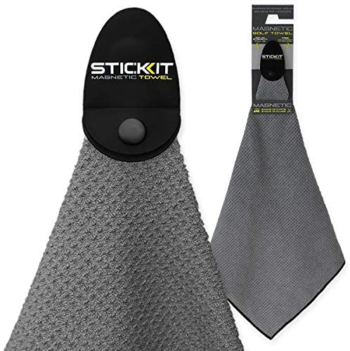 51COG7Lps+L. AC  - STICKIT Magnetic Towel, Gray | Top-Tier Microfiber Golf Towel with Deep Waffle Pockets | Industrial Strength Magnet for Strong Hold to Golf Carts or Clubs