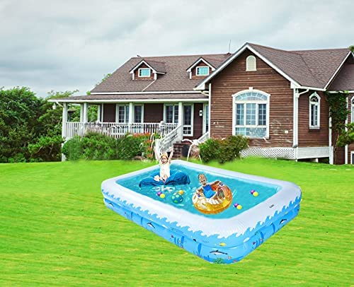 51FikiILL8S. AC  - Inflatable Swimming Pool, Full Sized Rectangle Family Large Deep Durable Pool for Backyard ,Garden, Swimming Pools Above Ground Outdoor for Adult, Kids, Size 103" x 69" x 20"