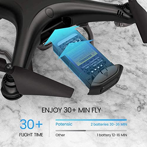51Muc3LB3cL. AC  - Potensic D58 4K GPS Drone with Camera for Adults, 5G WiFi HD Live Video, RC Quadcopter with Auto Return, Follow Me, Altitude Hold, Portable Case, 2 Battery, Easy Selfie for Beginner