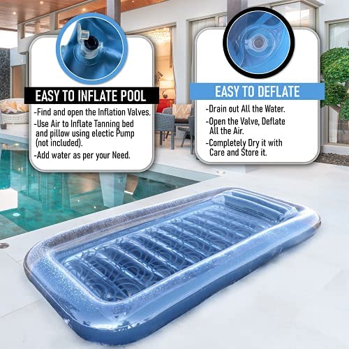 51OU6YbE10L. AC  - Inflatable Adult Tanning Pool I Suntan Tub – Outdoor Lounge Pool I Adult Kiddie Blow Up Pool I Blowup One Person Personal Pool for Relaxation and Sunbathing