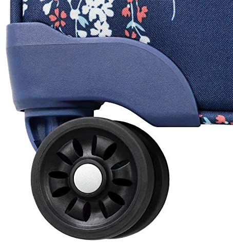 51QKf78mSgL. AC  - LONDON FOG Cranford Softside Expandable Spinner Luggage, Navy White Floral, Checked-Medium 25-Inch