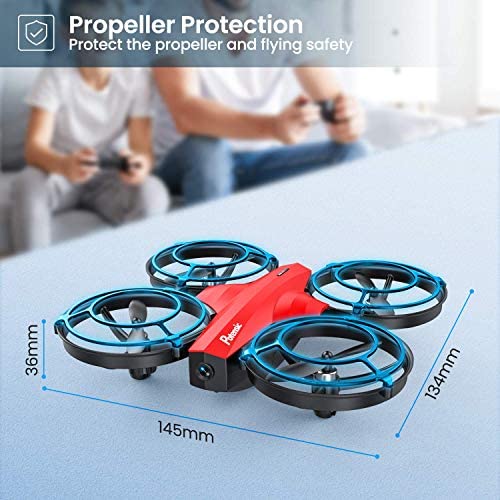 51UT8d7xDHL. AC  - Potensic P7 Mini Drones with RC Battle Mode, 720P HD FPV Camera for Kids Beginners, Quadcopter with One-Key Start, Headless Mode, Altitude Hold, 3D Flip, Gesture Control, 3 Speeds, 2 Batteries, Red