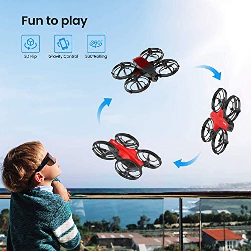 51VBbS5fUAL. AC  - Potensic P7 Mini Drones with RC Battle Mode, 720P HD FPV Camera for Kids Beginners, Quadcopter with One-Key Start, Headless Mode, Altitude Hold, 3D Flip, Gesture Control, 3 Speeds, 2 Batteries, Red