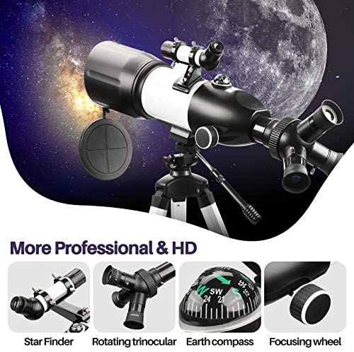 51YUquEKu8L. AC  - Telescope for Adults & Kids Monocular Refractor Telescope for Astronomy Beginners Professional 400mm 80mm with Tripod & Smartphone Adapter